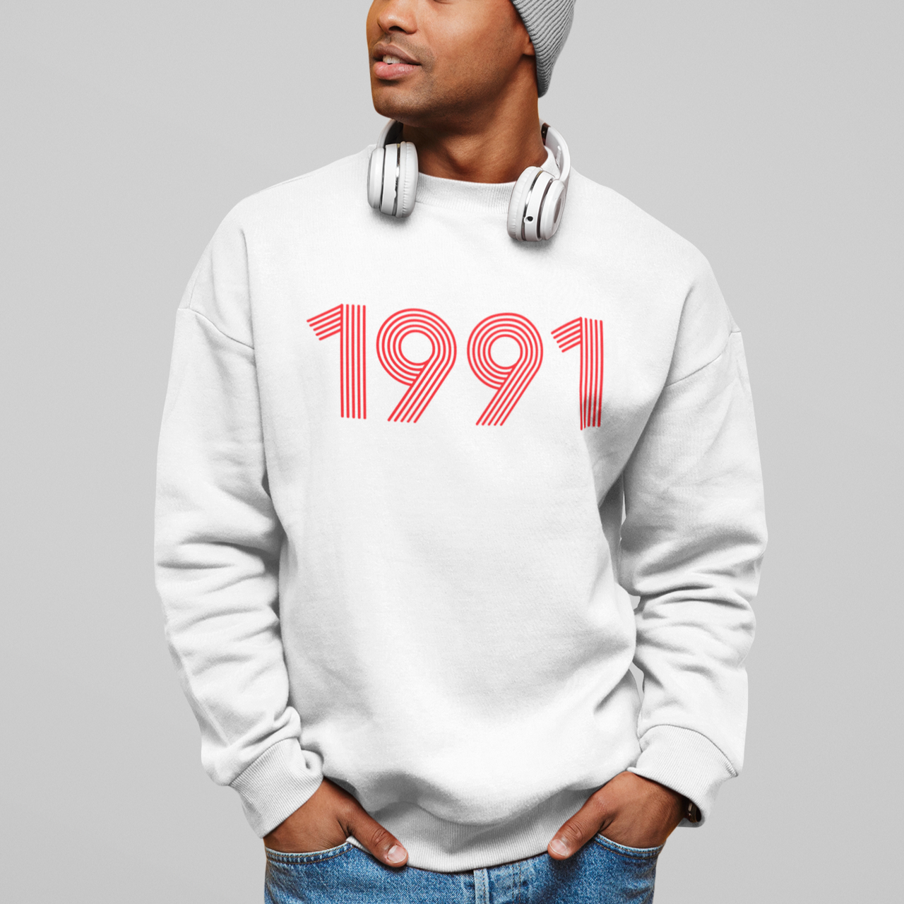 1991 Retro Red Unisex Sweater - TalkPeng