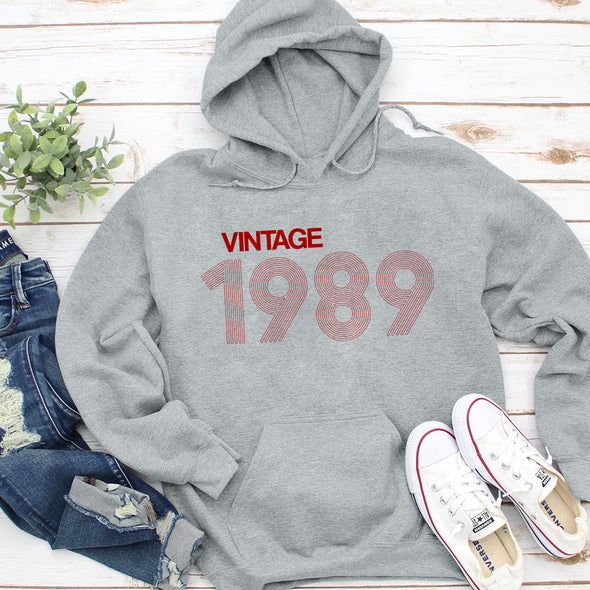 Vintage '89 Retro Red Hoodie - TalkPeng