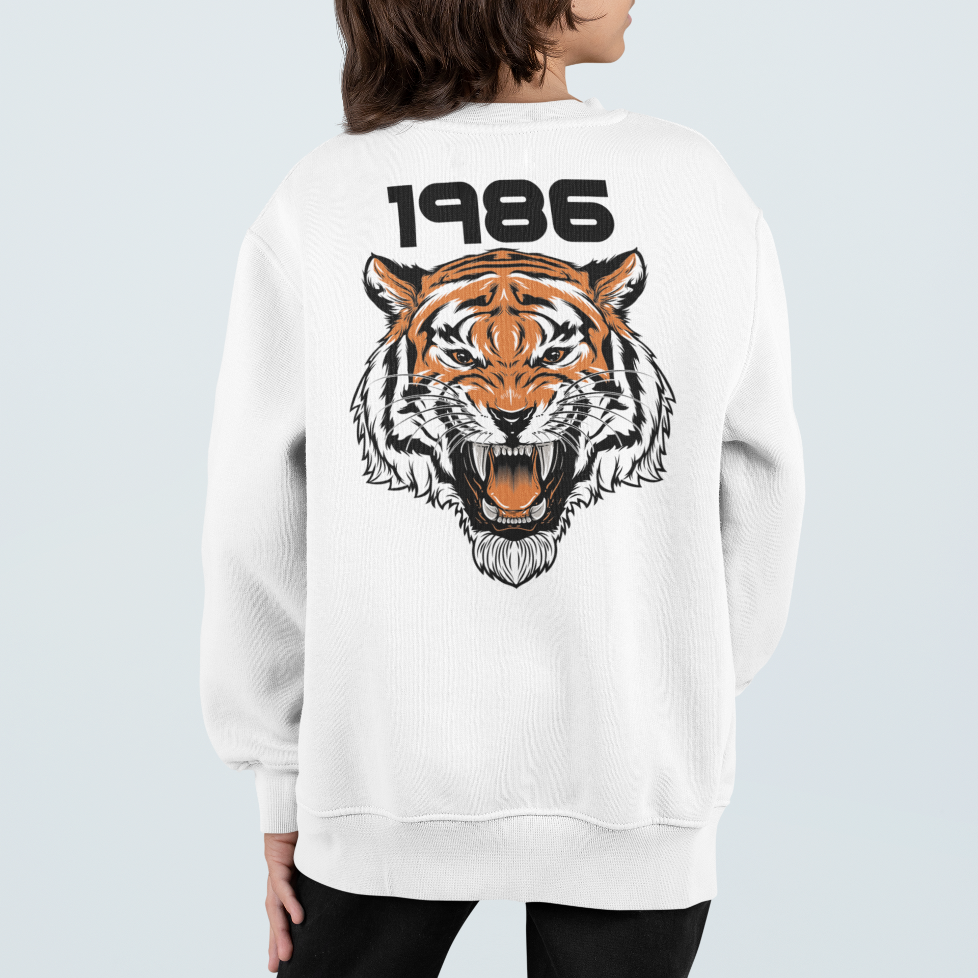 White top tiger sweater