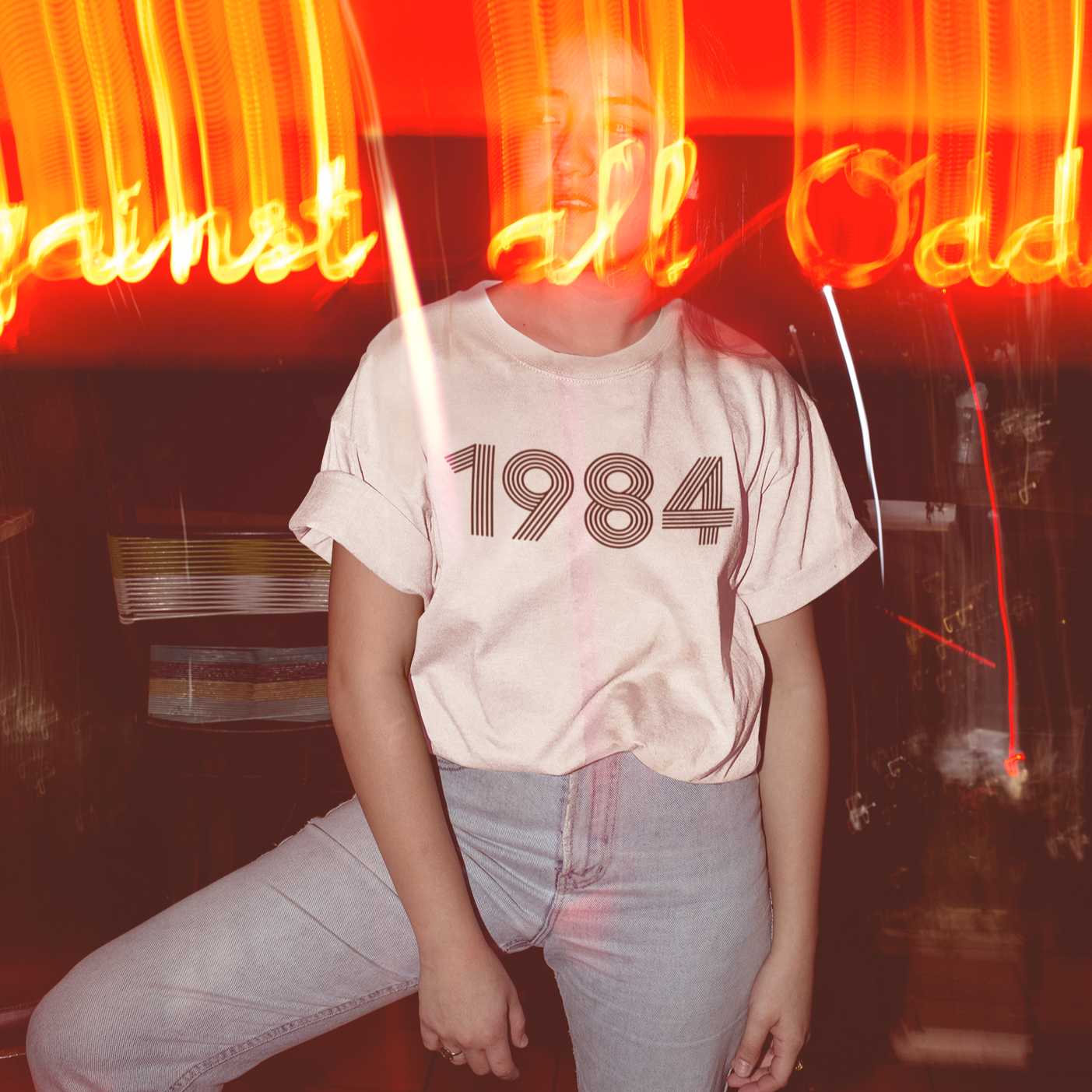1984 Retro Black Tee - TalkPeng