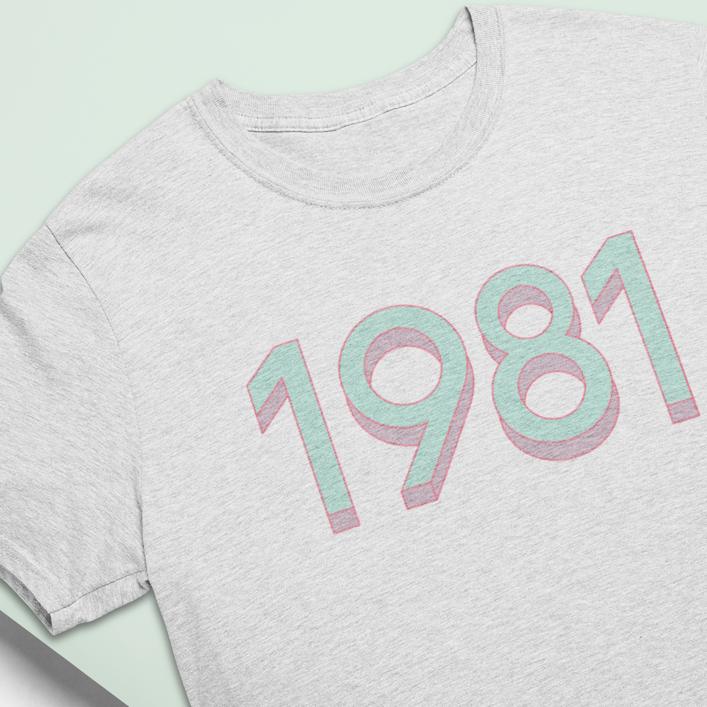 1981 'Mint/Pink' Tee - TalkPeng