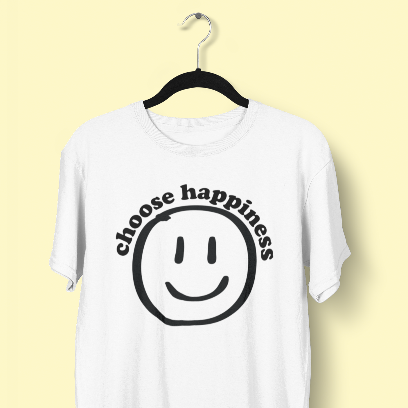 Choose Happiness B&W Tees - TalkPeng
