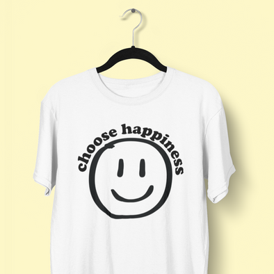 Choose Happiness B&W Tees - TalkPeng