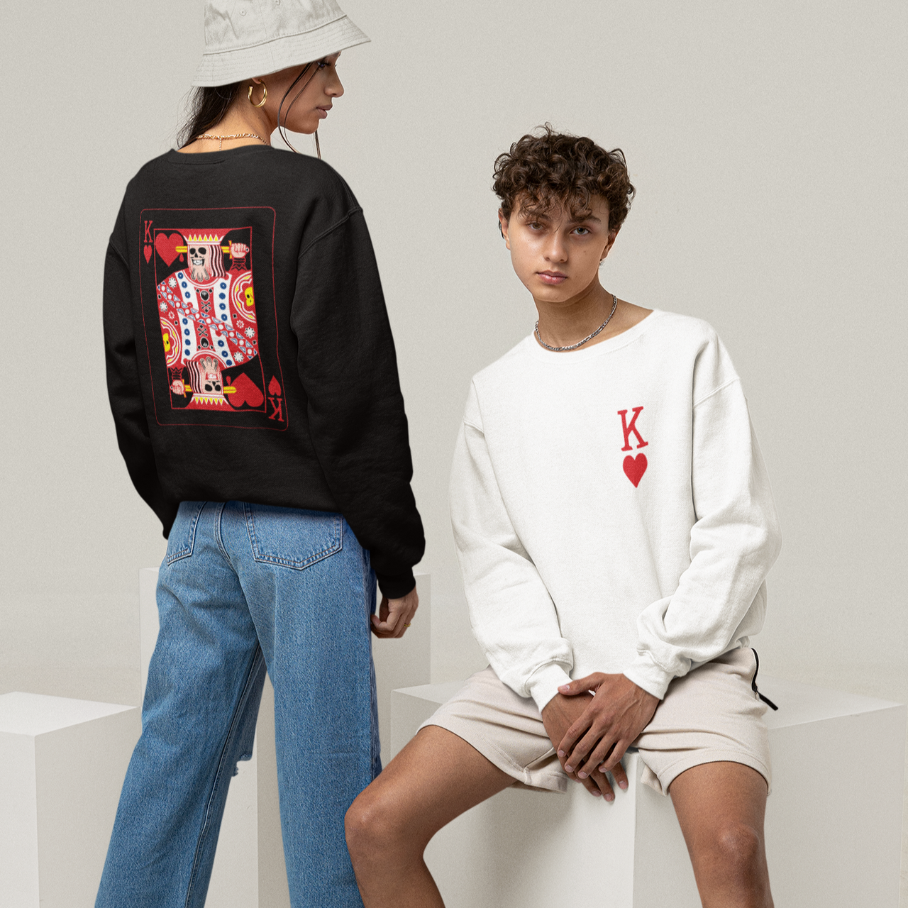 King of Hearts Unisex Sweater - TalkPeng