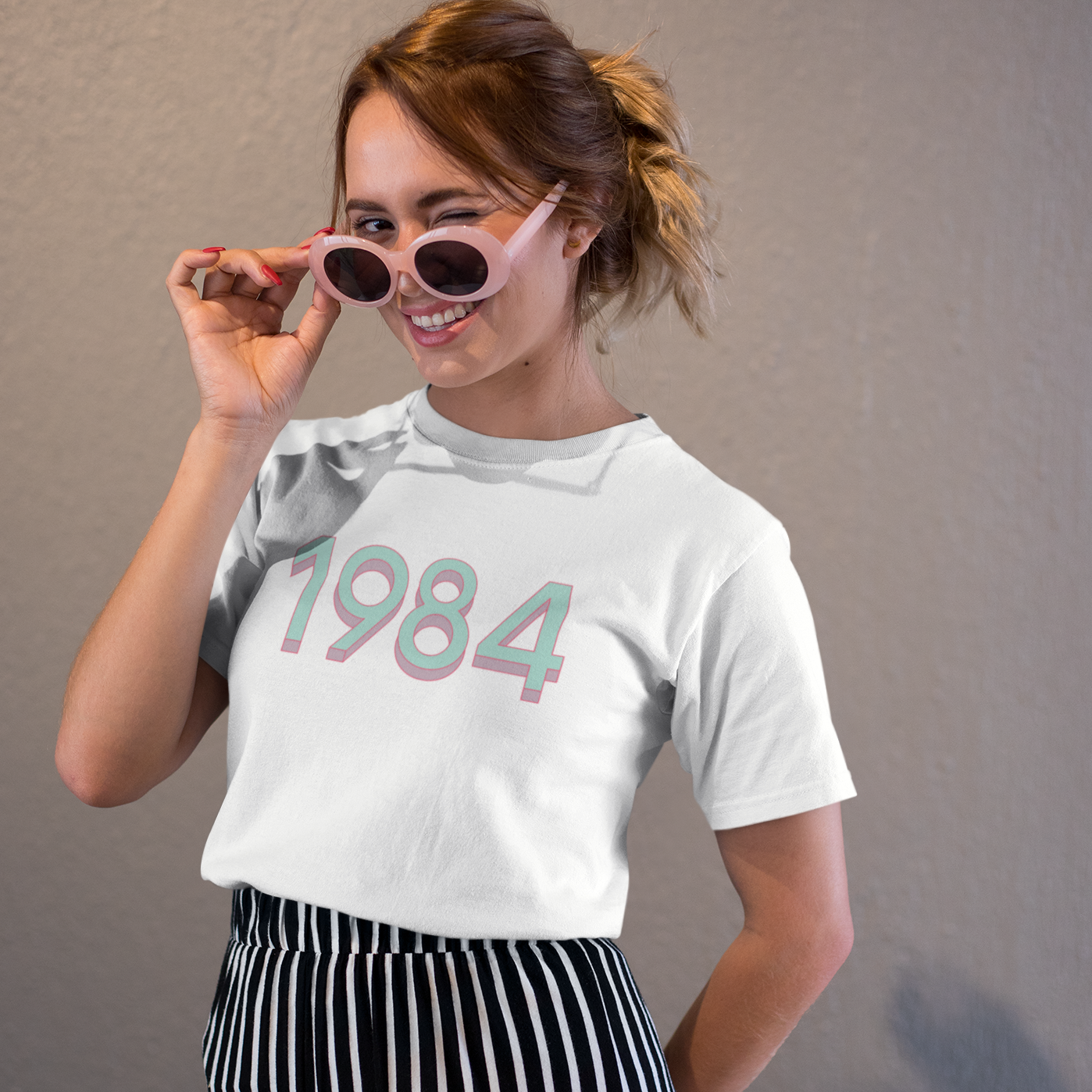 1984 'Mint/Pink' Tee - TalkPeng